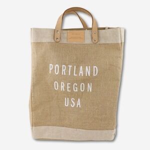 Apolis‎ Market Bag Global Citizen Portland Oregon Tote with Leather Handles